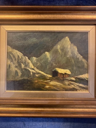 Dipinto olio tela paesaggio - su,