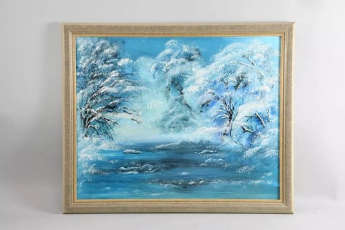 Paesaggio invernale dipinto - "paesaggio,