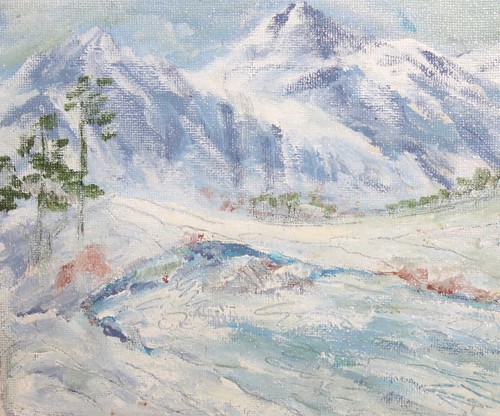 Paesaggio invernale dipinto - , ad