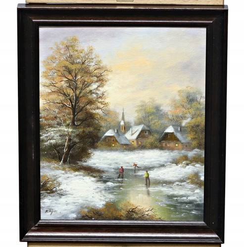 Paesaggio invernale con - paesaggio,