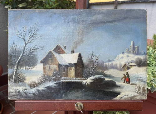 Paesaggio invernale con - paesaggio,
