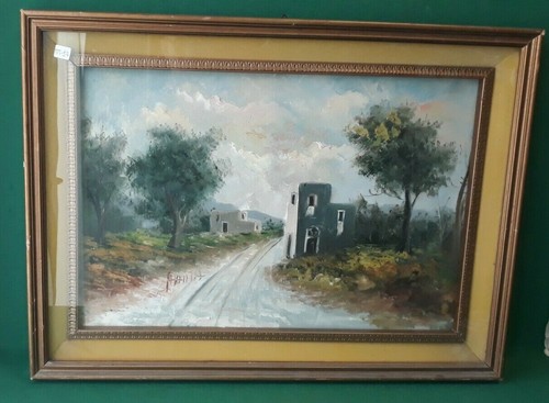Vecchio dipinto olio tela - olio, su