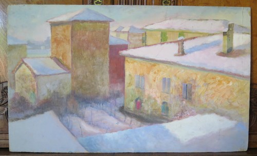 Quadro paesaggio invernale con - quadro,