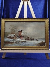 Dipinto paesaggio invernale