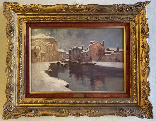 Dipinto olio crippa - r.,