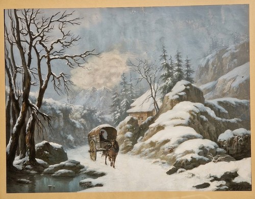 Dipinto antico 1853 paesaggio - dipinto,